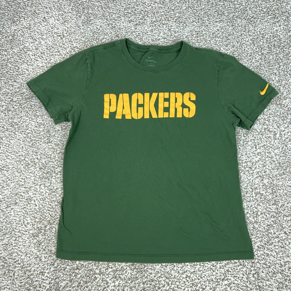 Green Bay Packers Shirt Mens Large Green NFL Football Nike Graphic Tee Top Sport